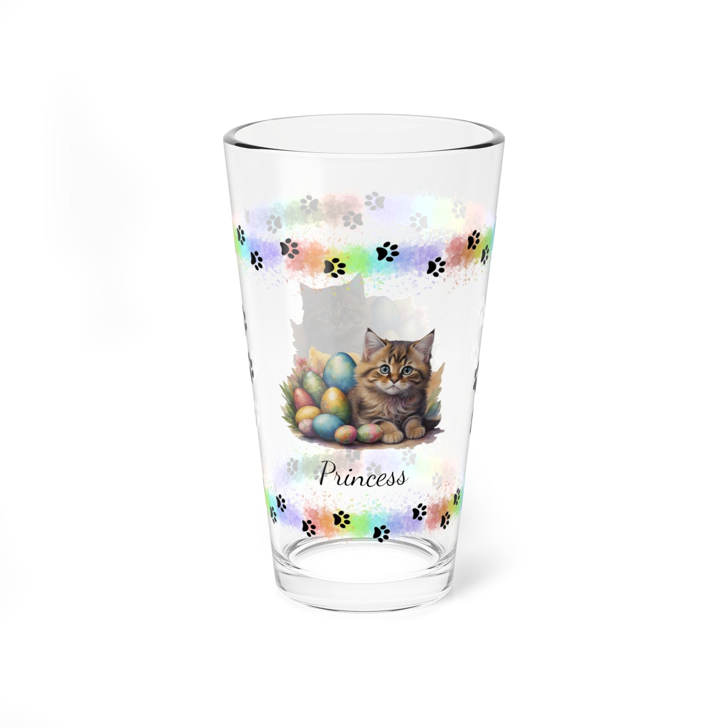 Siberian Easter Kitten 16oz Pint Glass - Personalized Cat-Themed Gift, Mental Health Drinkware, Holiday Décor & Easter Celebration