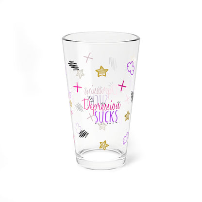 Depression Sucks - Depression Awareness - Pint Glass