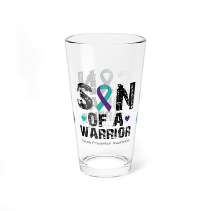 Son of a Warrior - Suicide Prevention Awareness Warrior Pint Glass, 16oz