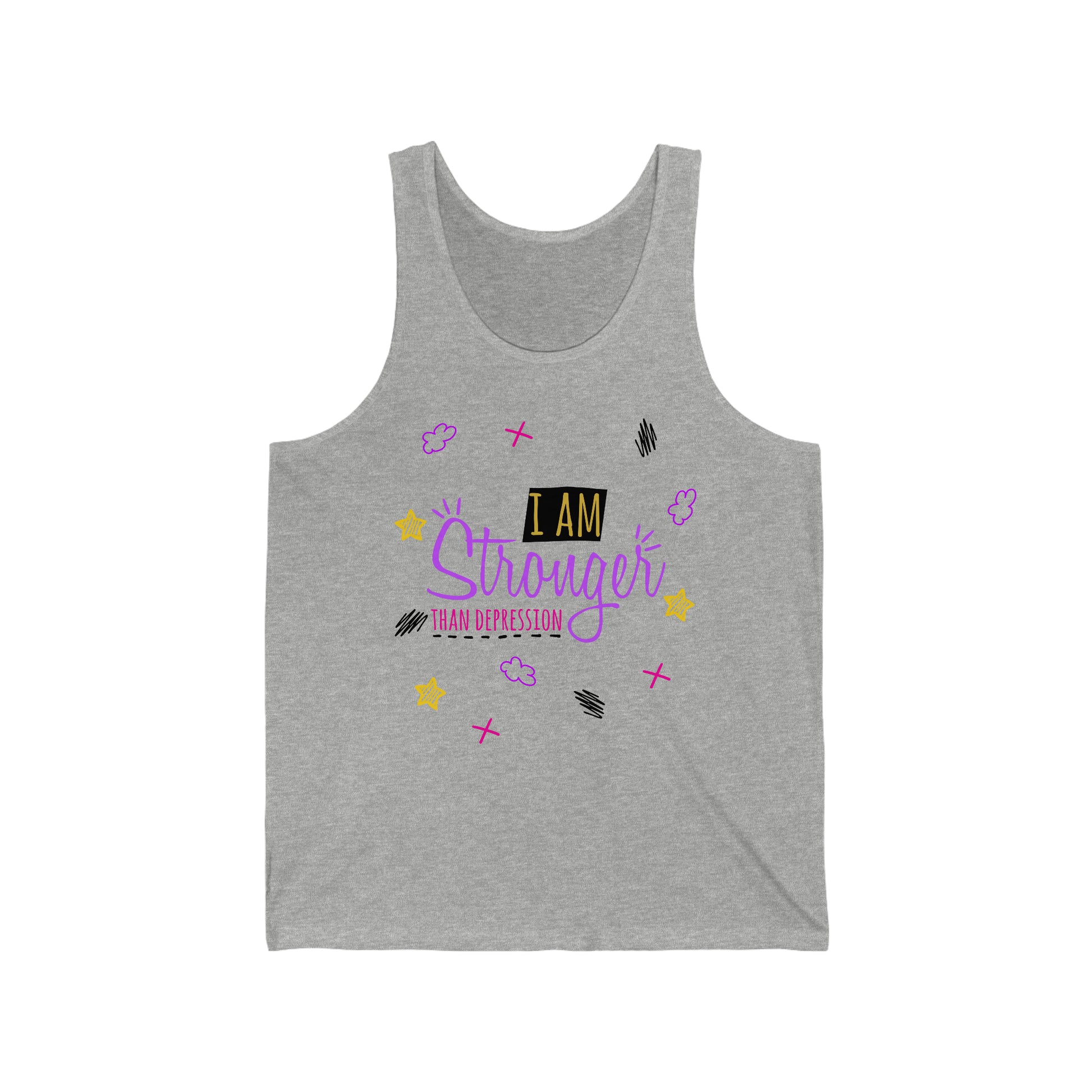 I Am Stronger Than Depression - Unisex Jersey Tank