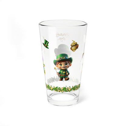 Mindful March Leprechaun - St. Patrick's Day Pint Glass, 16oz