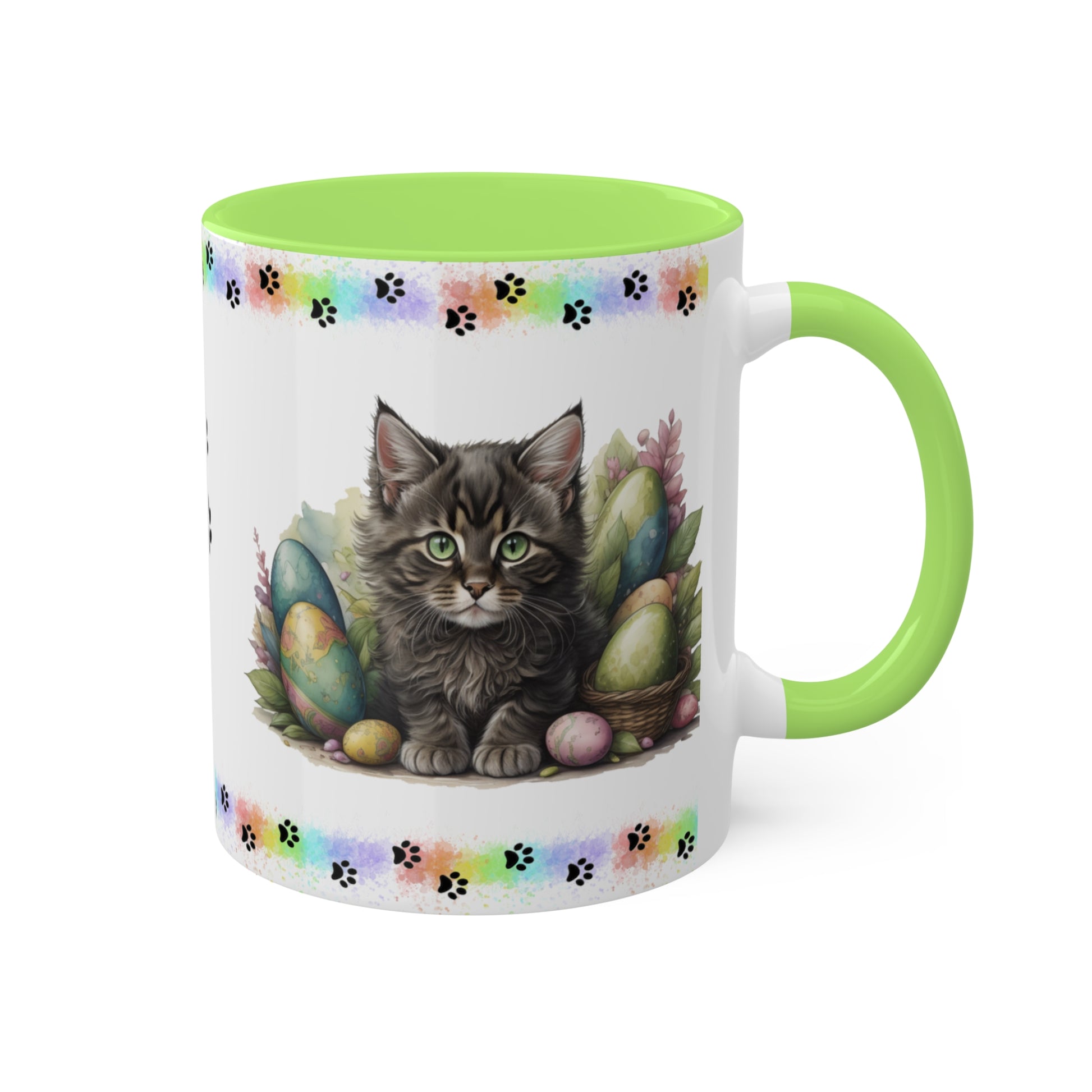 Maine Coon - Eggstra-Adorable Easter Kitten Two-Tone Coffee Mug, 11oz