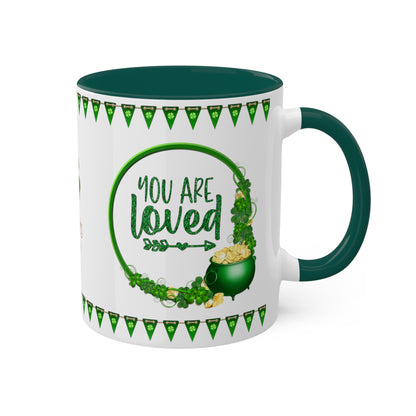 You Are Loved - Inspirational St. Patrick's Day Two-Tone Coffee Mug