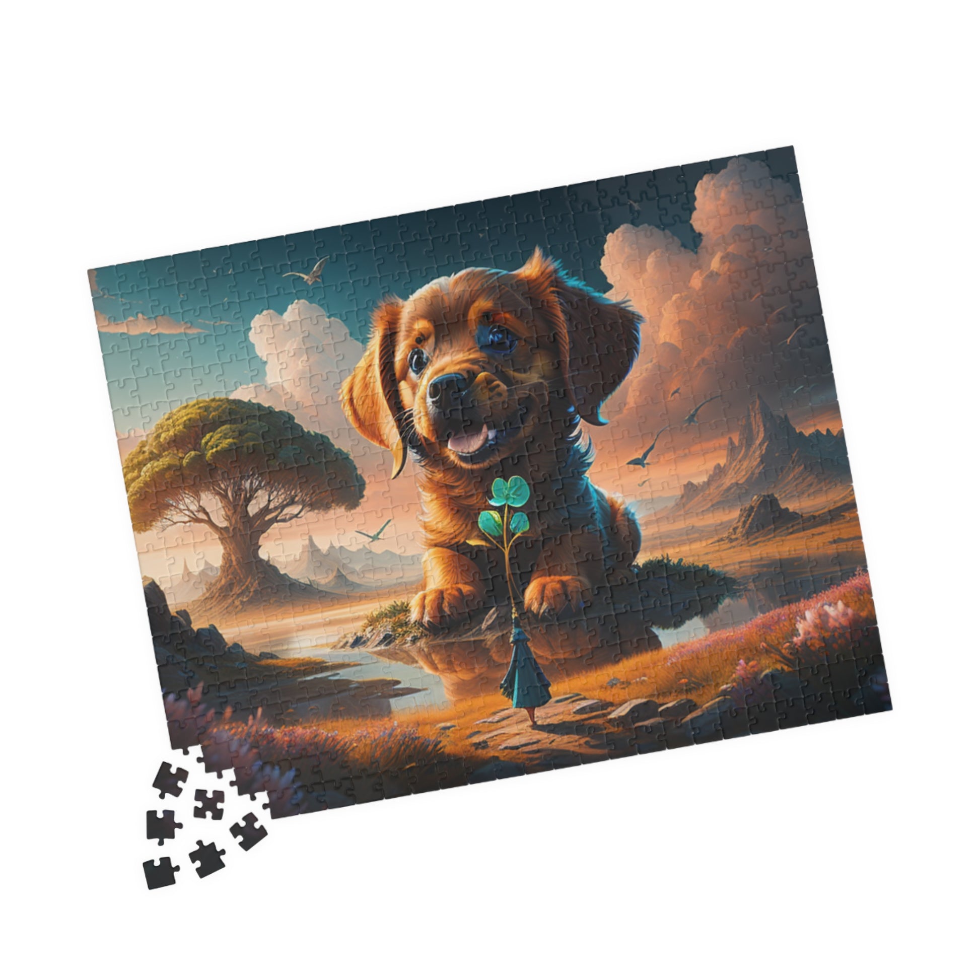 Shamrock Serenity Puppy Paths - St. Patrick's Day Mental Health Puzzle