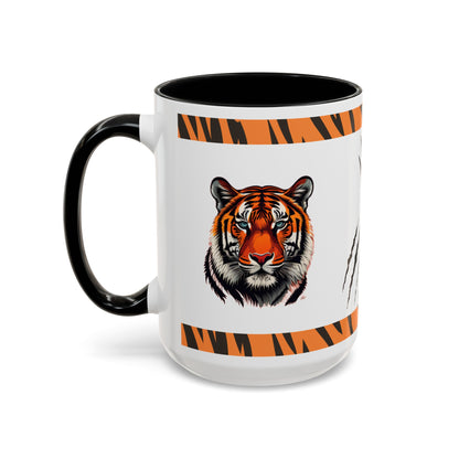 Strength Unleashed: Tiger Accent Coffee Mug (11, 15oz)