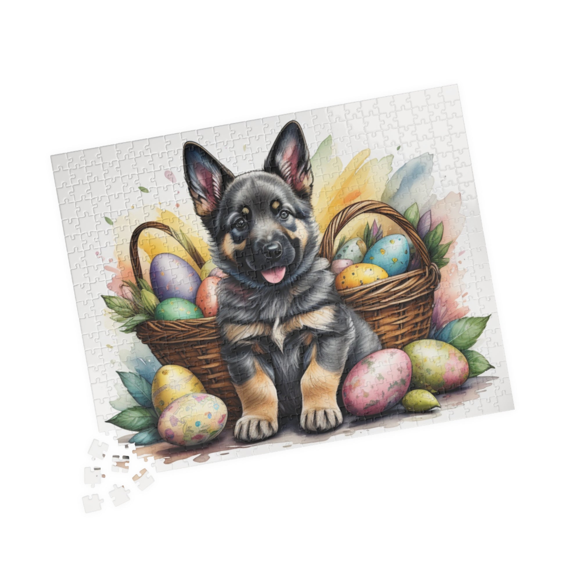 German Shepherd (Sable) Easter Puppy Puzzle - Dog Lovers, Mental Health Benefits, Holiday Fun, Mindfulness, Stress Relief, Festive Gift