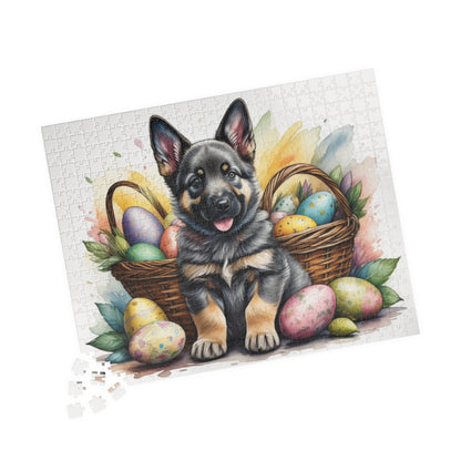 German Shepherd (Sable) Easter Puppy Puzzle - Dog Lovers, Mental Health Benefits, Holiday Fun, Mindfulness, Stress Relief, Festive Gift