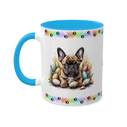 French Bulldog - Eggstra-Adorable Easter Puppy Two-Tone Coffee Mug, 11oz