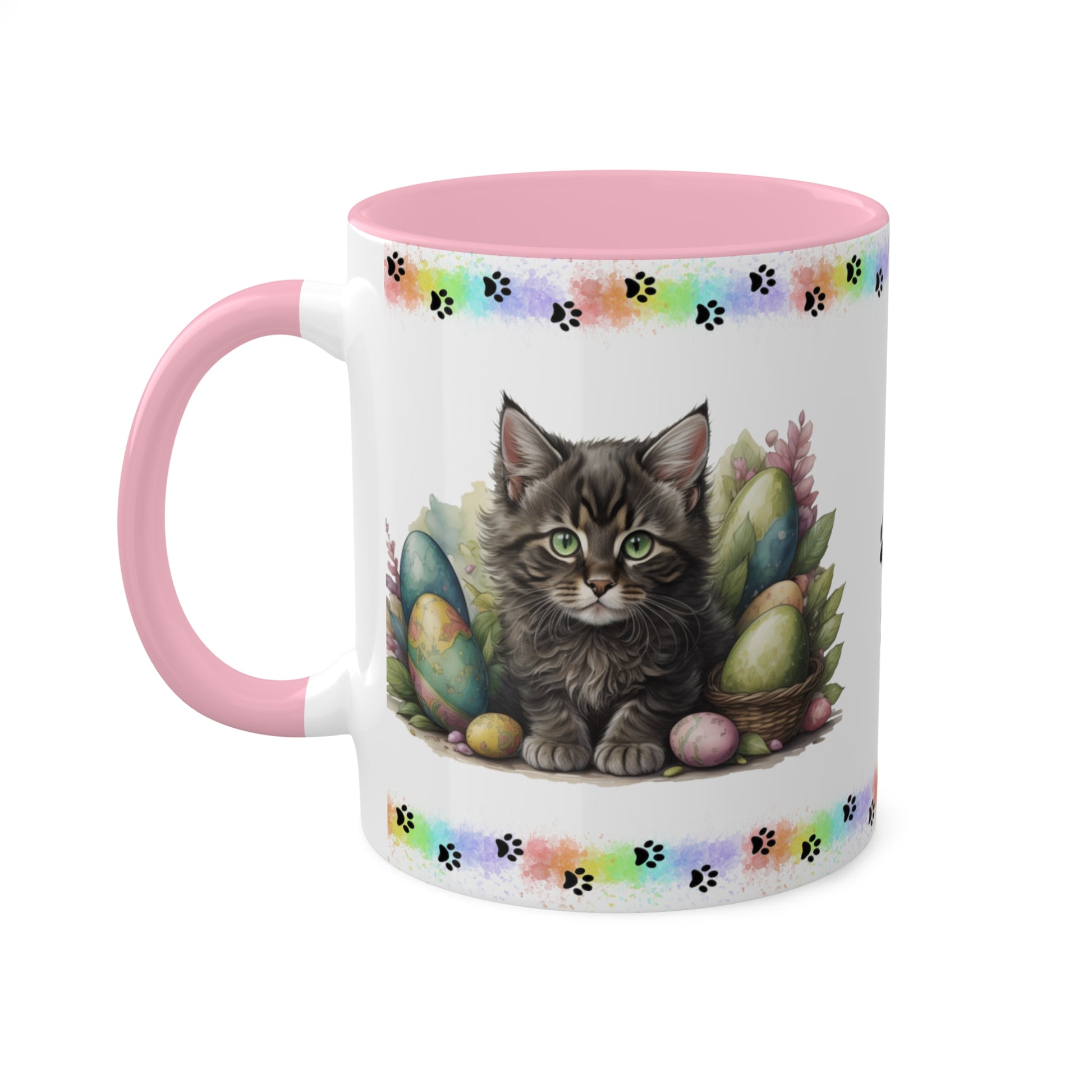 Maine Coon - Eggstra-Adorable Easter Kitten Two-Tone Coffee Mug, 11oz