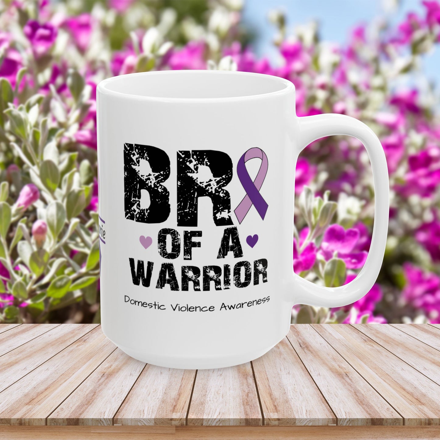 Bro of a Warrior - Personalized Domestic Violence Awareness Gift, Empowerment and Resilience Ceramic Mug, Support for Survivors