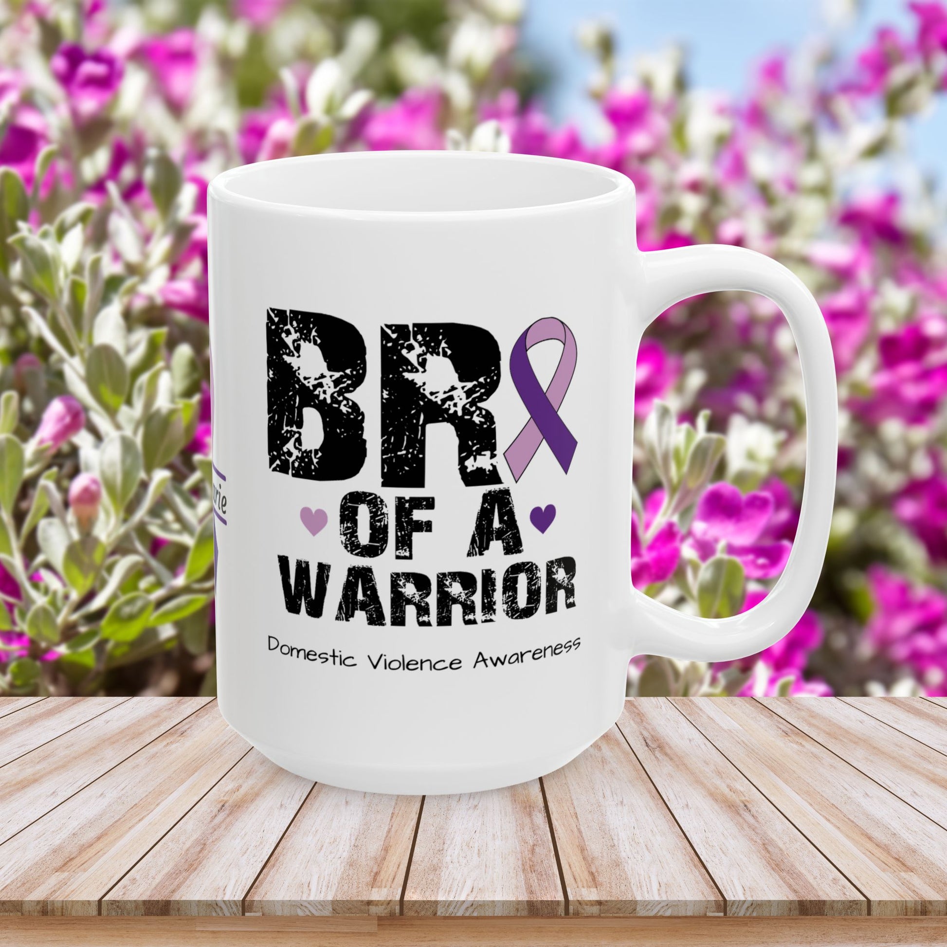 Bro of a Warrior - Personalized Domestic Violence Awareness Gift, Empowerment and Resilience Ceramic Mug, Support for Survivors