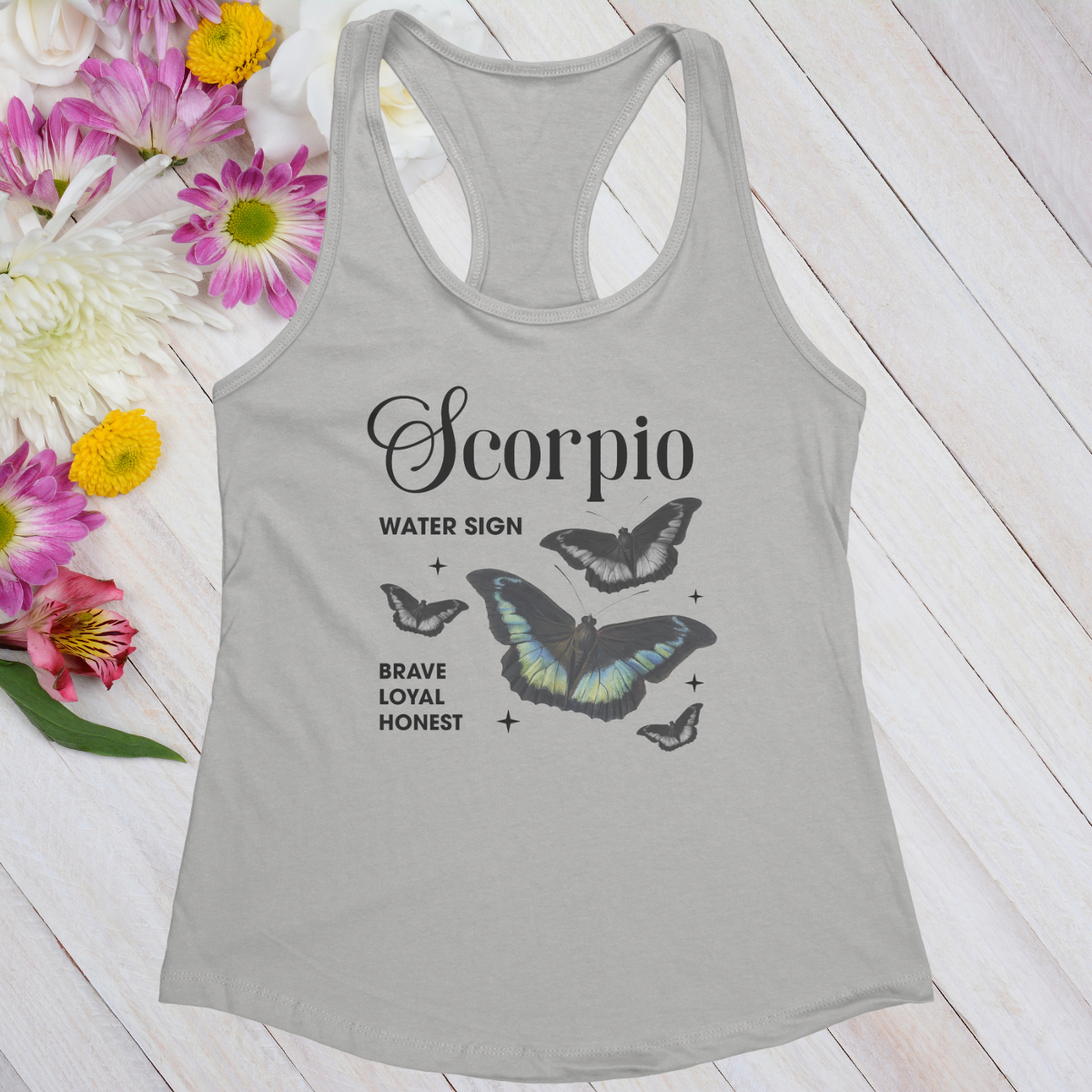 Scorpio Butterfly Zodiac Women's Racerback Tank