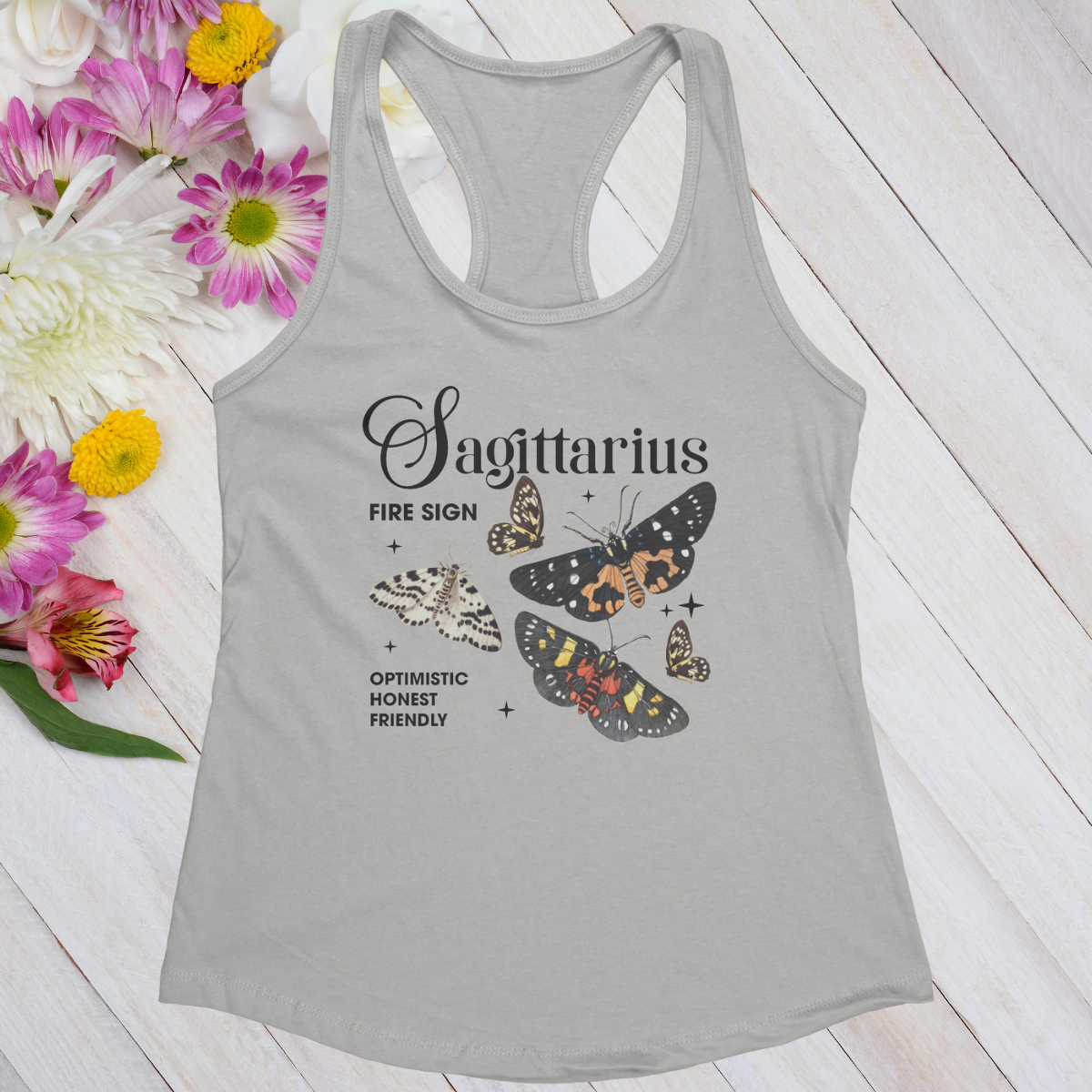 Sagittarius Butterfly Zodiac Women's Racerback Tank