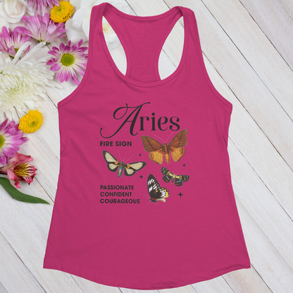 Aries Butterfly Zodiac Women's Racerback Tank