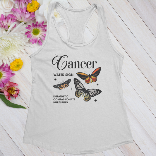 Cancer Butterfly Zodiac Women's Racerback Tank