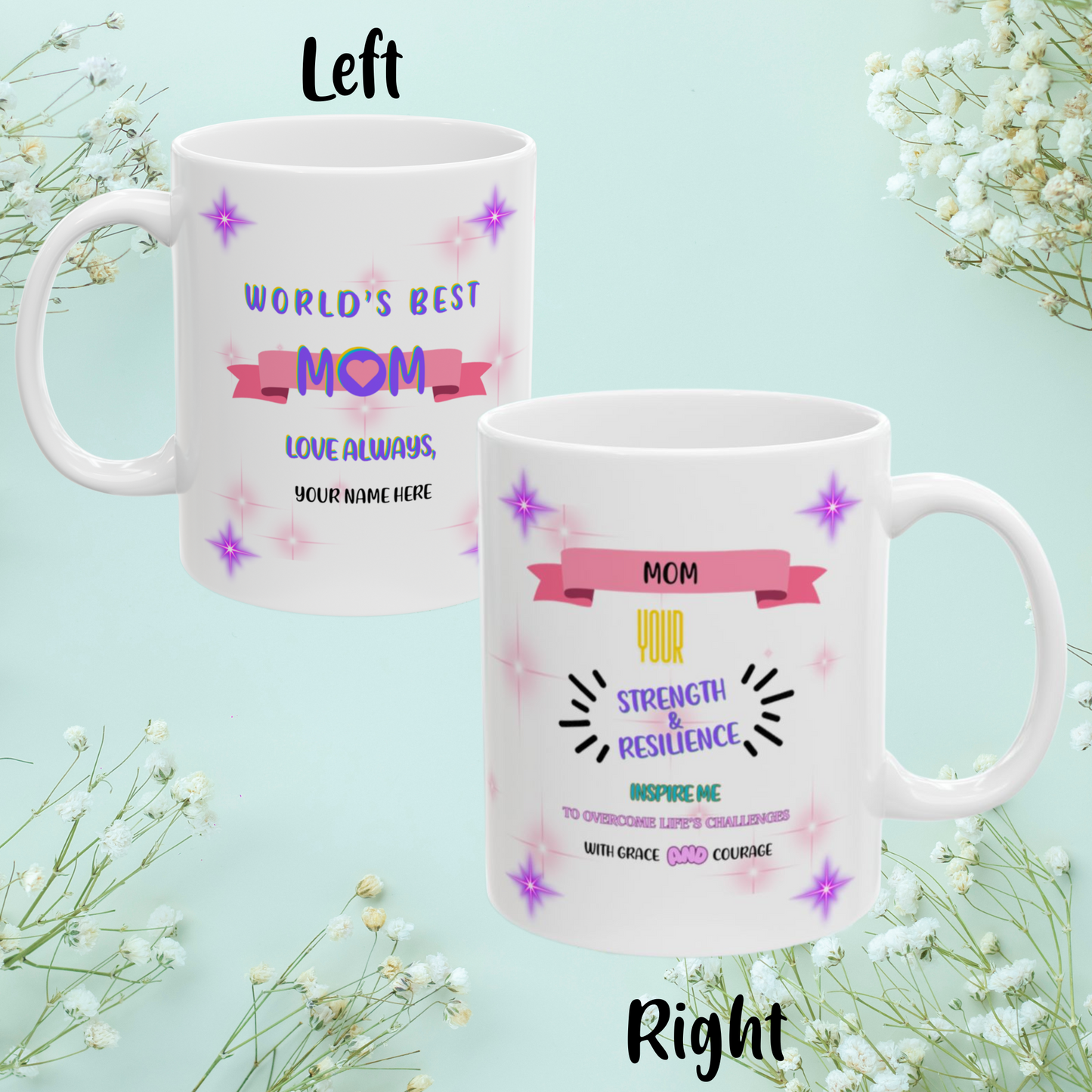 Mom Your Strength And Resilience... Personalized World's Best Mom Ceramic Mug, (11oz, 15oz), WBM6