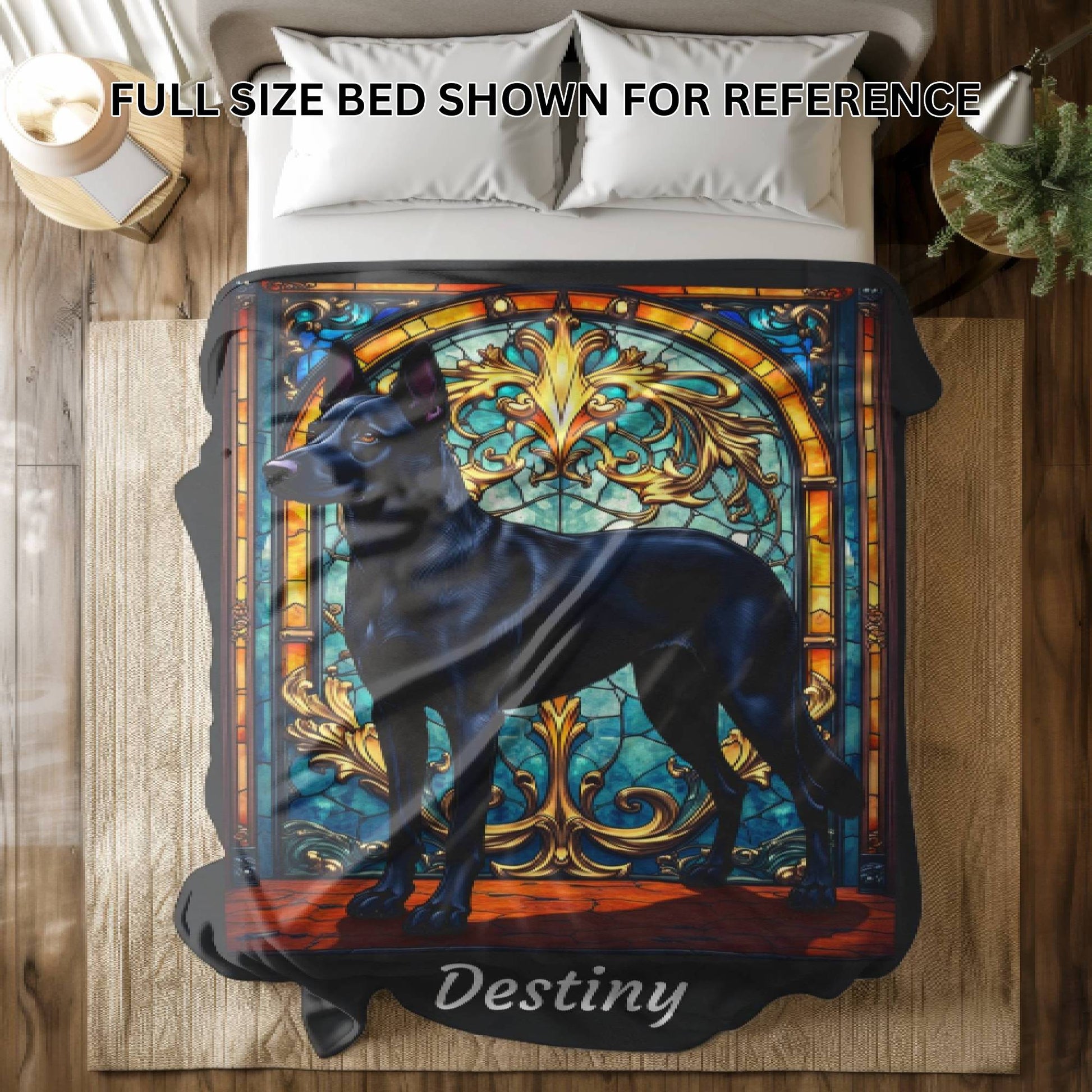 Belgian Malinois (Black) Personalized Velveteen Plush Blanket, Pet Lover Gift, Malinois Pet Blanket, Dog Lover Gift