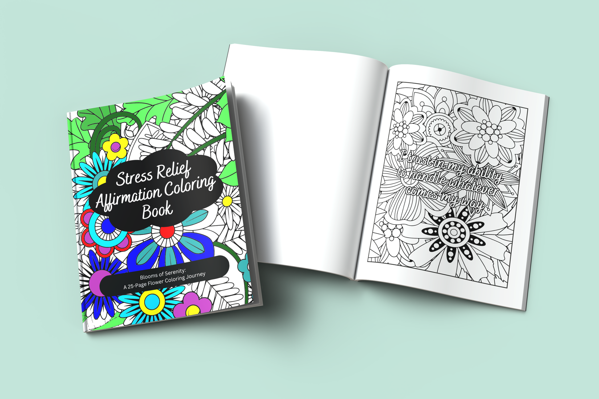 Blooms of Serenity: Flower Coloring Book, Beautiful Floral Designs, Nature Coloring Pages, Family Bonding Activity, Gift for All Ages