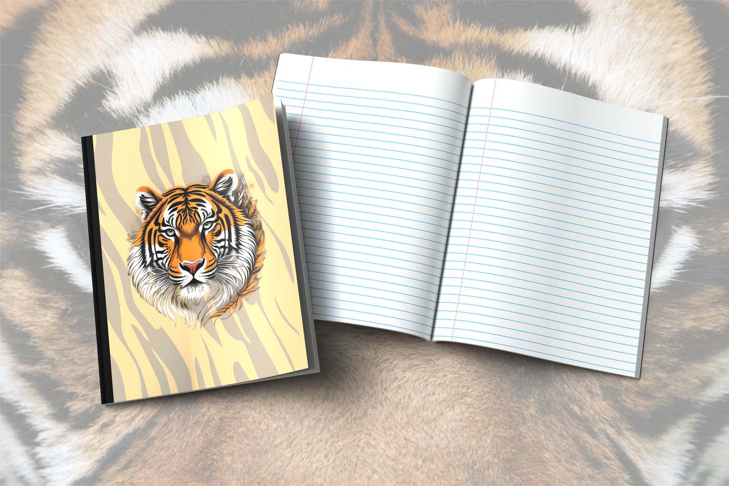 Bold Resilience: Tiger-Themed Composition Notebook