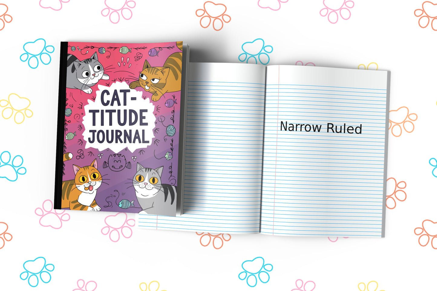 Cat-titude Journal Composition Notebook for Journaling, Therapy, Self-Care, Anxiety, Mindfulness, Affirmations & Wellness Writing