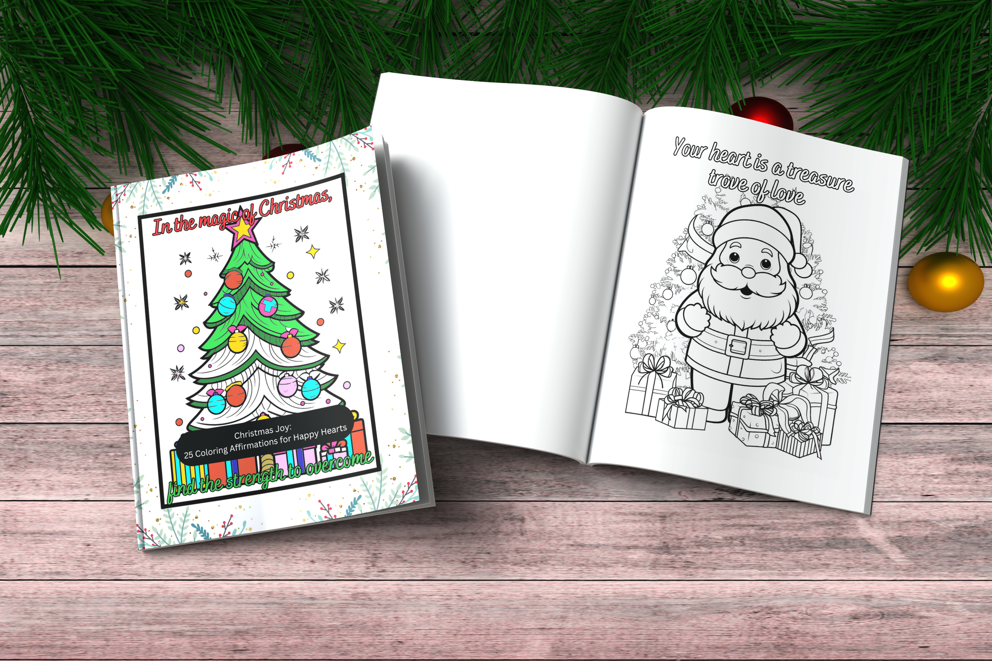 Christmas Joy:  Christmas Coloring Book with 25 Christmas-Themed Affirmations