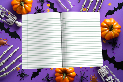 Halloween Wide Ruled Composition Notebook, Halloween Journal - Black