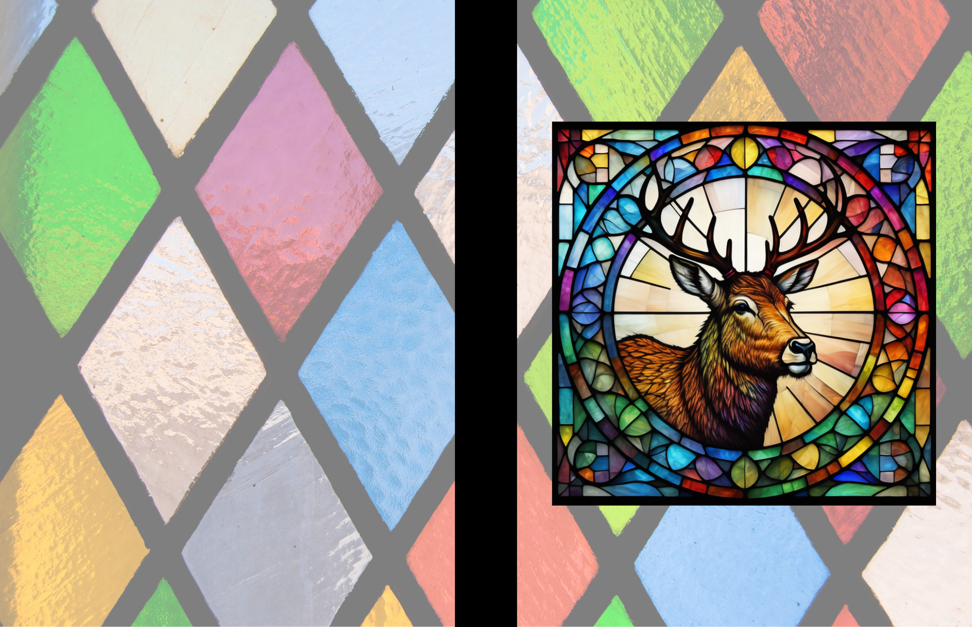 Deer - Stained Glass Zoo Animals Composition Notebook