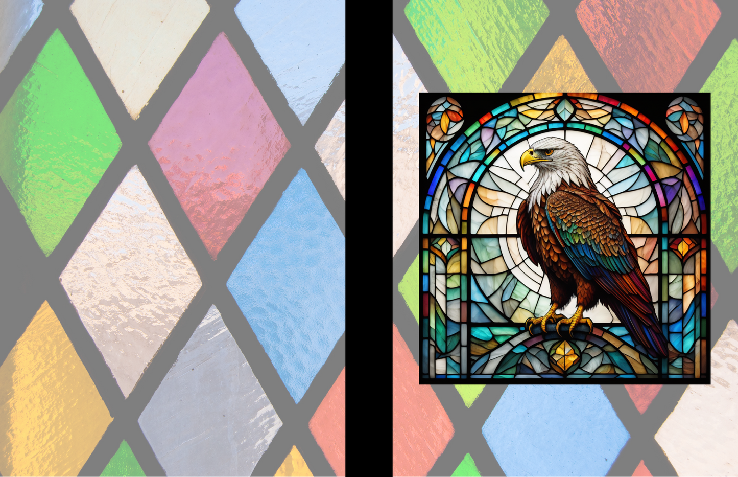 Eagle - Stained Glass Zoo Animals Composition Notebook