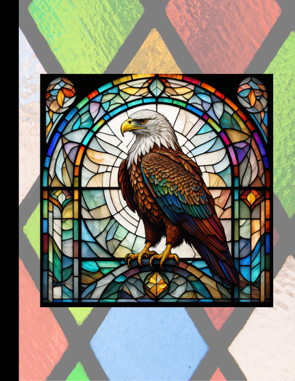 Eagle - Stained Glass Zoo Animals Composition Notebook