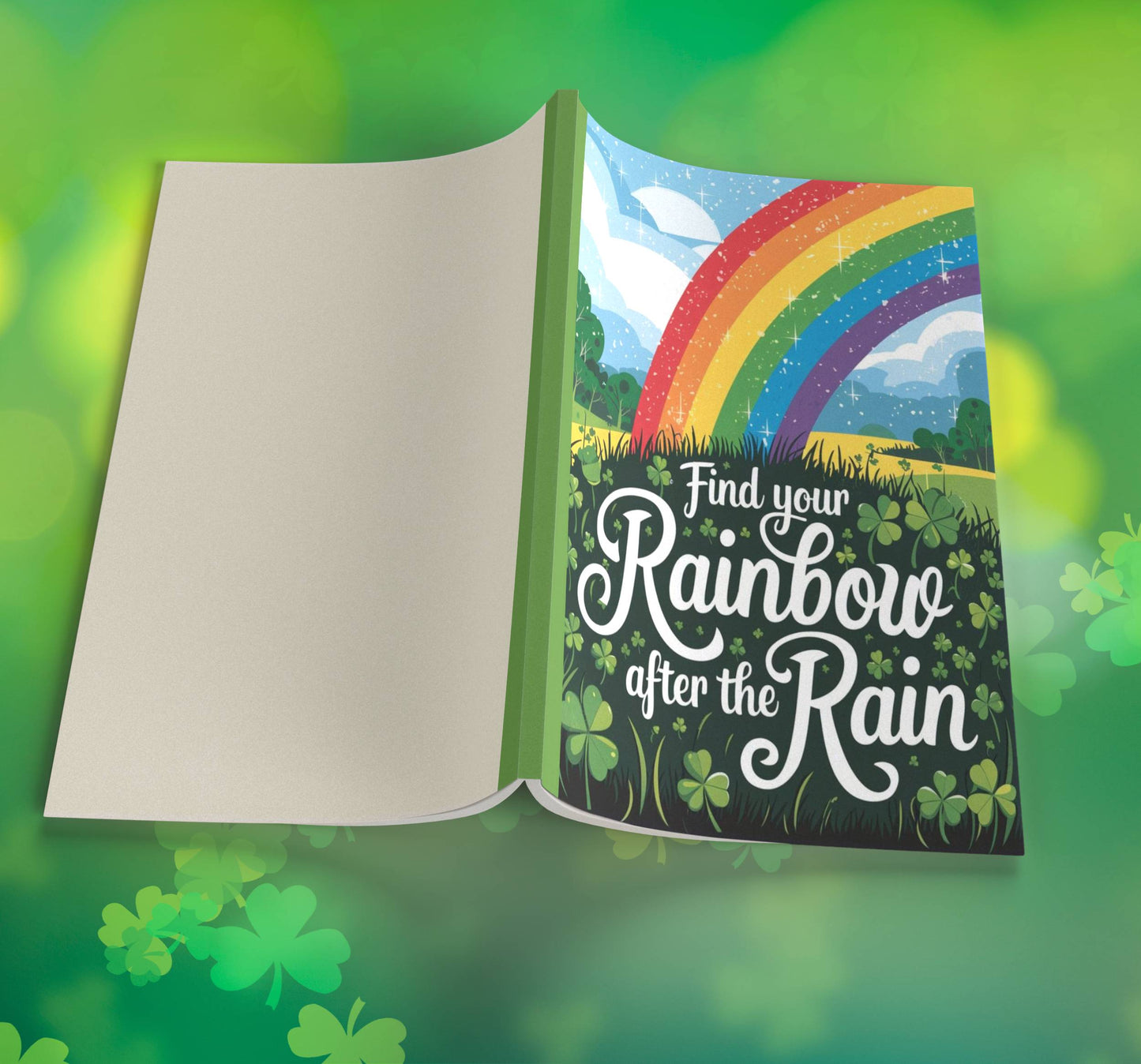 Find Your Rainbow After The Rain Premium St. Patrick's Day Composition Notebook Journal with Wide-Ruled Lines