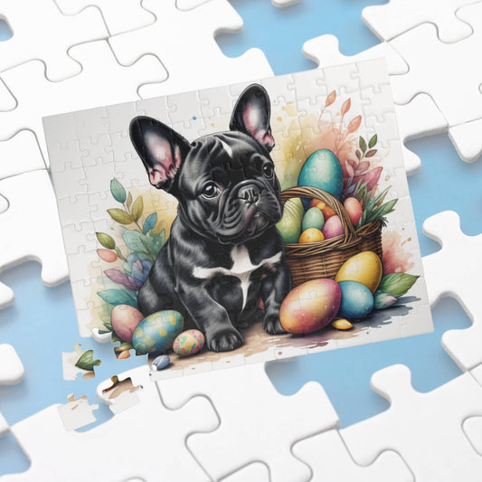 French Bulldog (Black) Easter Puppy Puzzle - Dog Lovers, Mental Health Benefits, Holiday Fun, Mindfulness, Stress Relief, Festive Gift