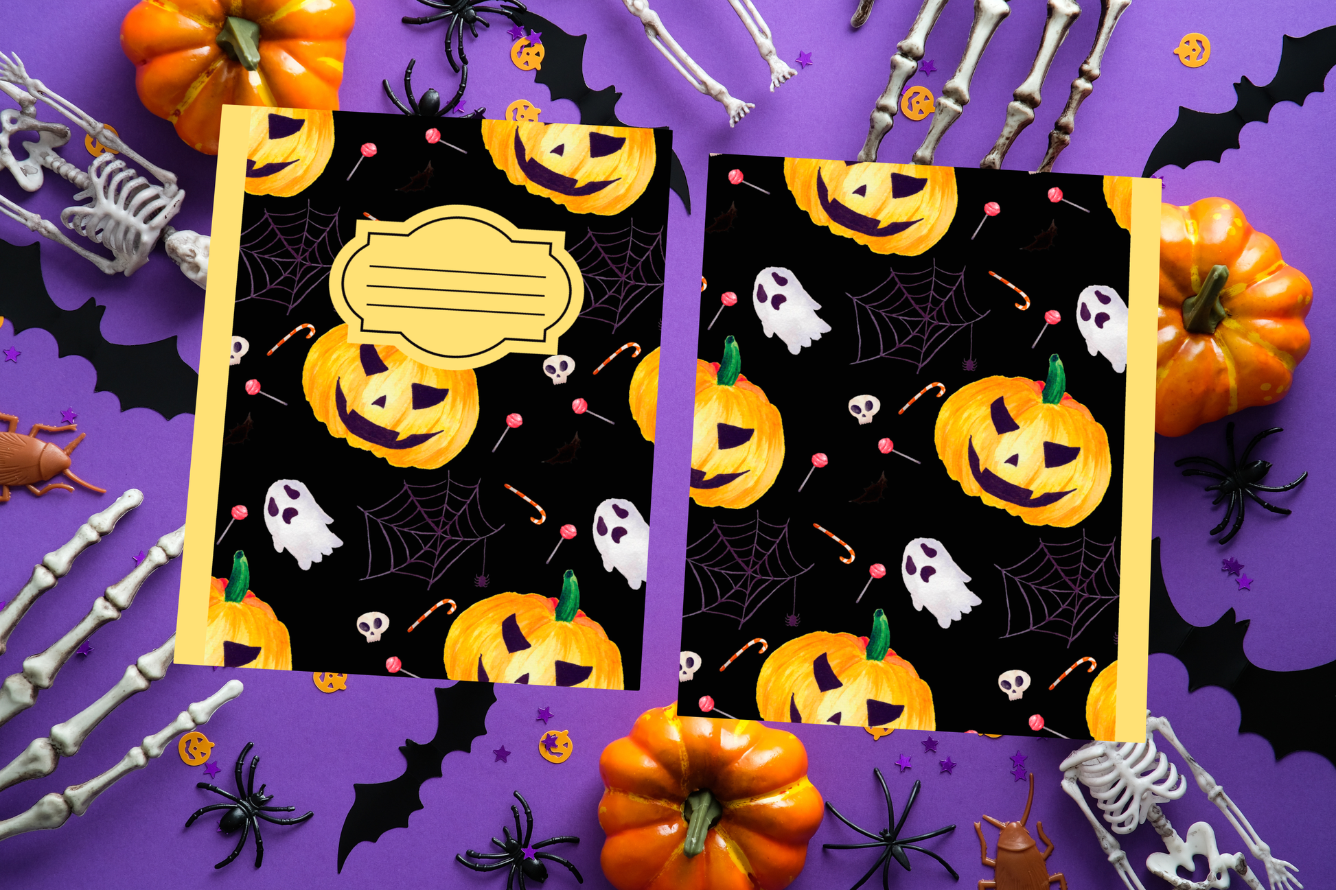 Halloween Wide Ruled Composition Notebook, Halloween Journal - Black