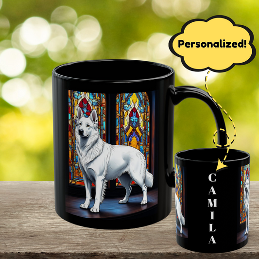 German Shepherd (White) Personalized Mug, Pet Lover Mug, Dog Coffee Mug, Custom Name Mug, Dog Lover Gift, Dog-Themed Mug, GS Mug