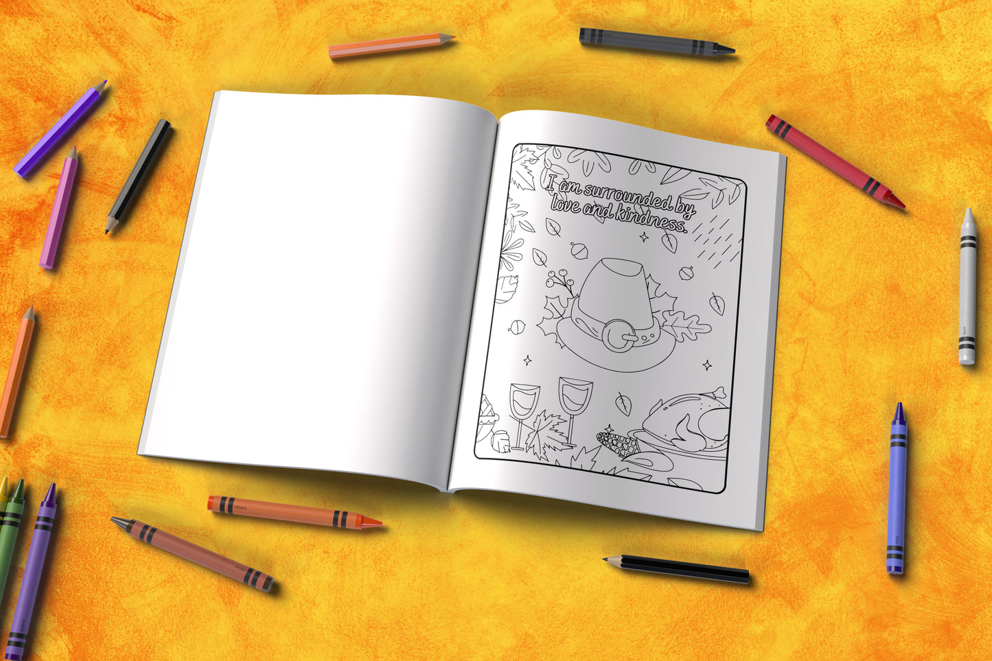 Grateful Gobblers Thanksgiving Affirmations Coloring Book: Mindfulness, and Relaxation, Fall-Themed Family Activity and Holiday Gift