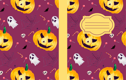 Halloween Wide Ruled Composition Notebook, Halloween Journal - Plum