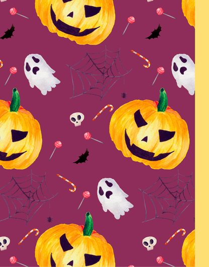 Halloween Wide Ruled Composition Notebook, Halloween Journal - Plum