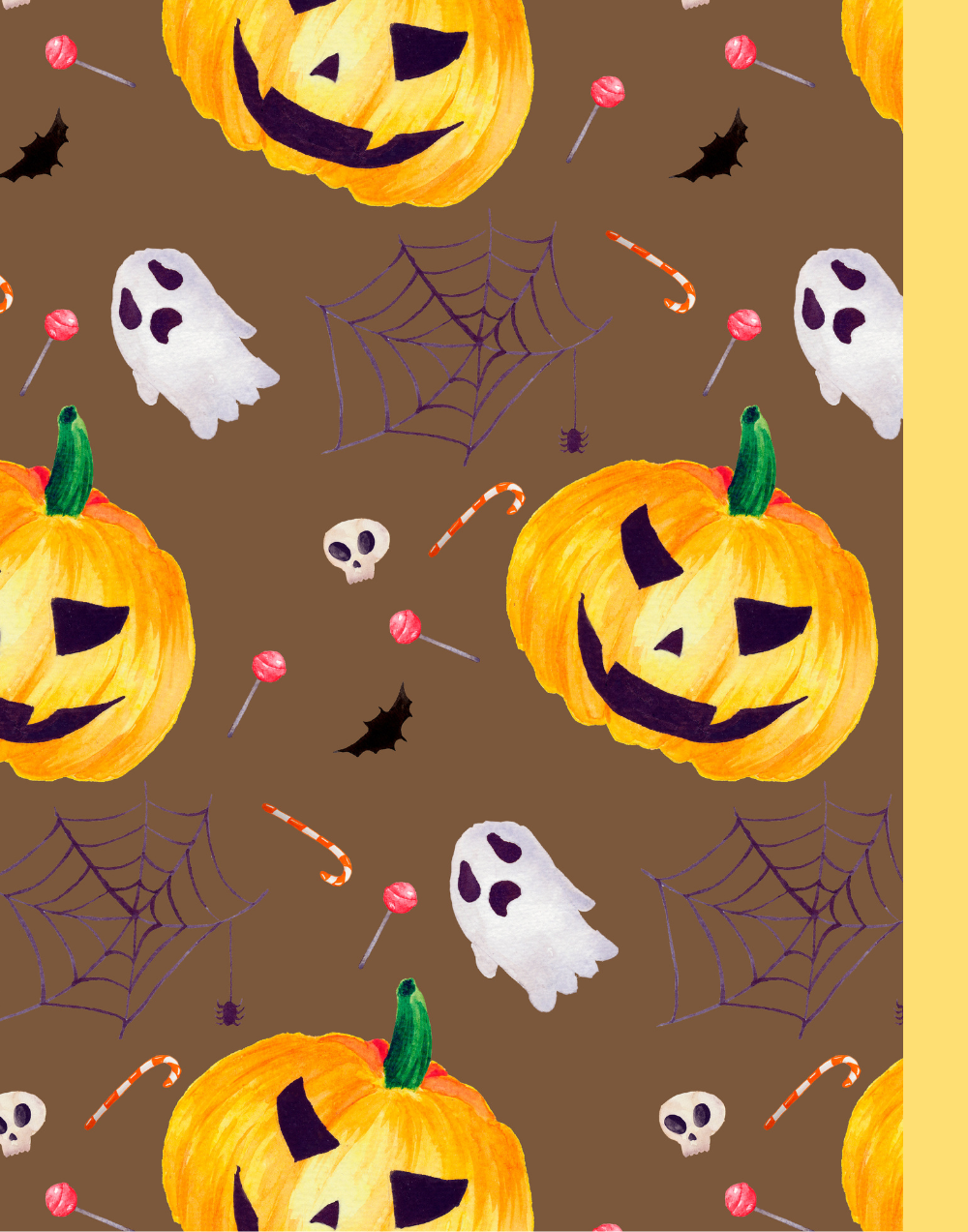 Halloween Wide Ruled Composition Notebook, Halloween Journal - Brown