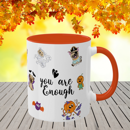 You Are Enough - Halloween Affirmation Mug - 11oz Ceramic Coffee Cup with Positive Quotes & Cute Vibes