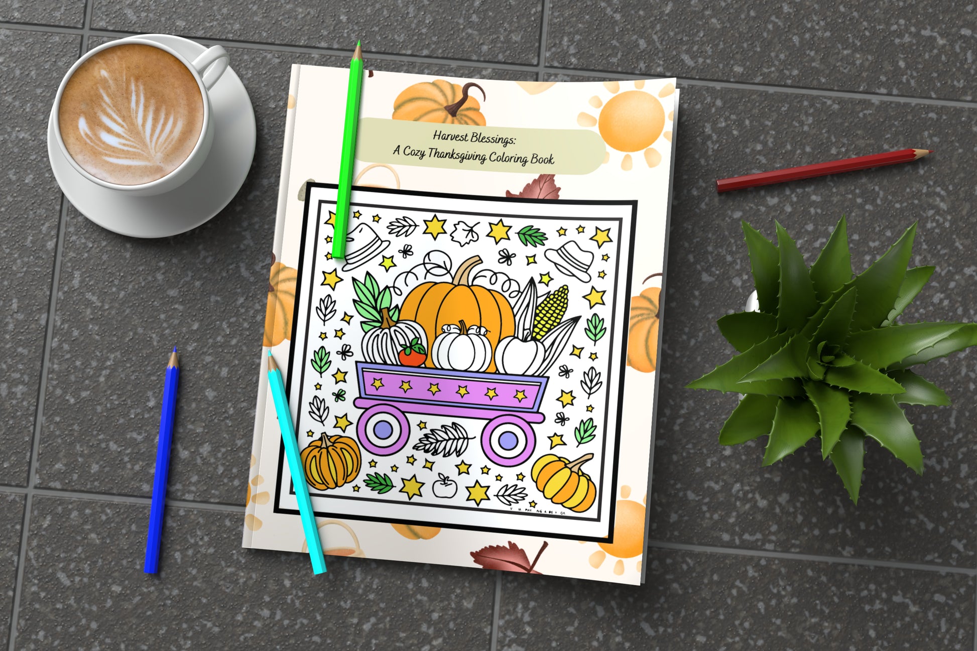 Harvest Blessings Thanksgiving Affirmations Coloring Book: Mindfulness, and Relaxation, Fall-Themed Family Activity and Holiday Gift