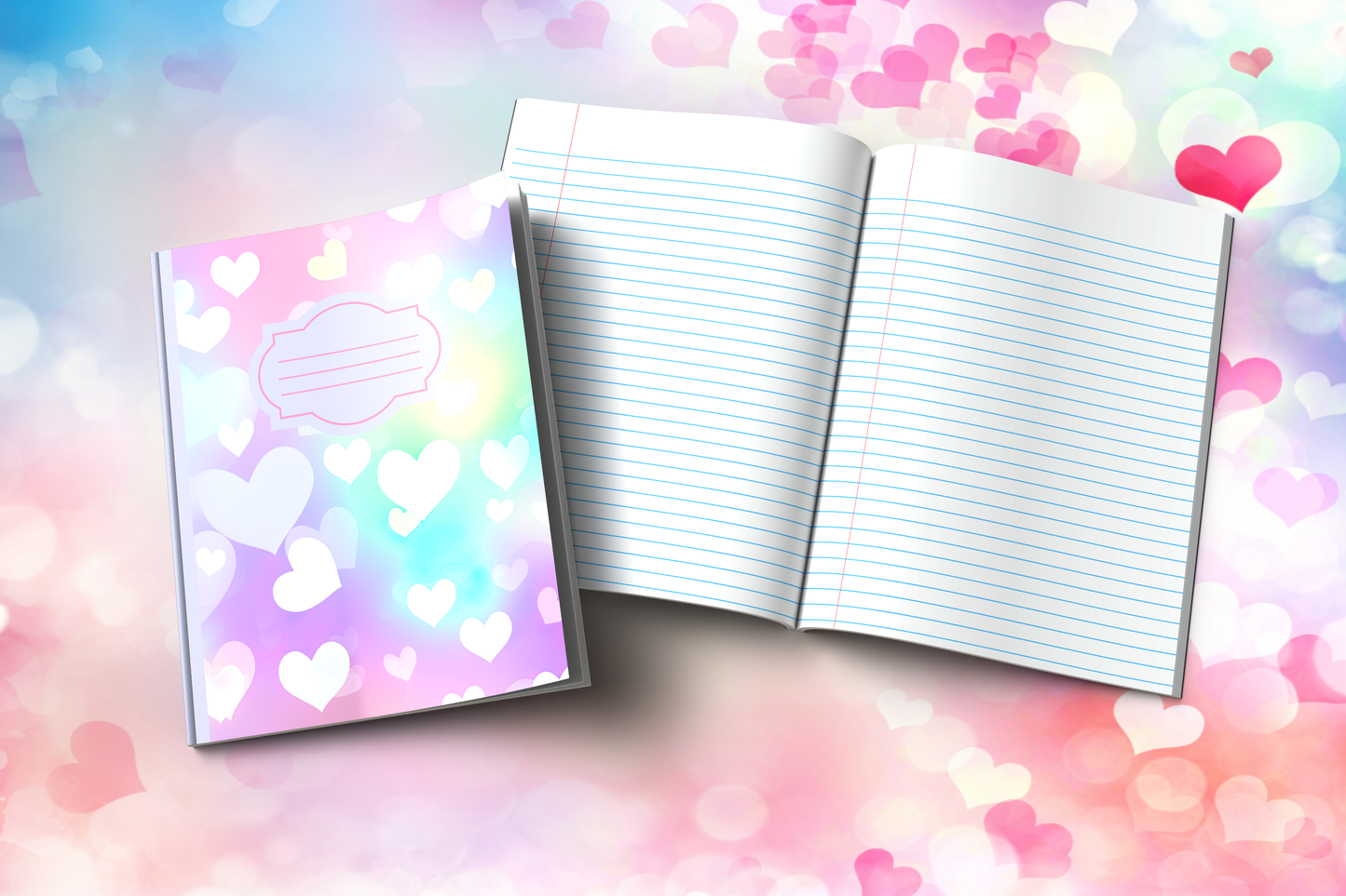 Heart-themed Composition Notebook (H1)