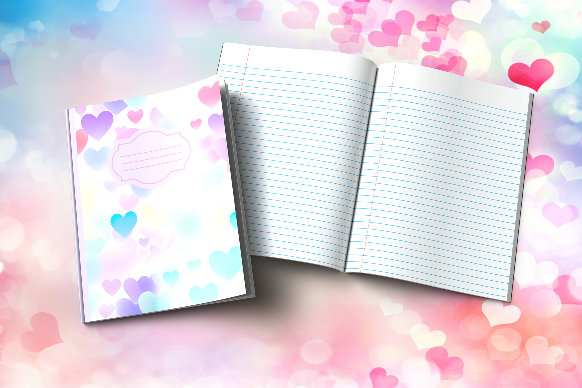 Heart-themed Composition Notebook (H8)