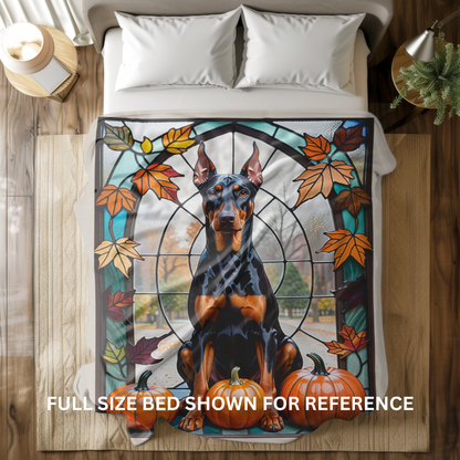 Doberman Dog Velveteen Plush Blanket - Pet Lover Gift, Doberman Pet Blanket, Dog Lover Gift