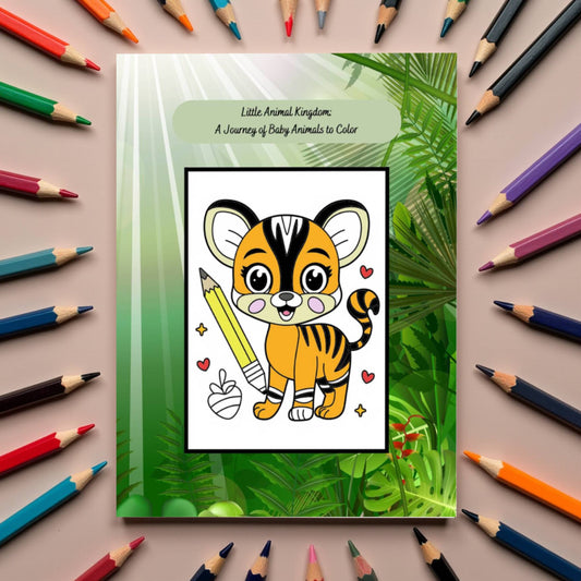 Little Animal Kingdom: A Journey of Baby Animals to Color, Baby Animal Coloring, Animal Friends Book, Cute Animal Book Pages