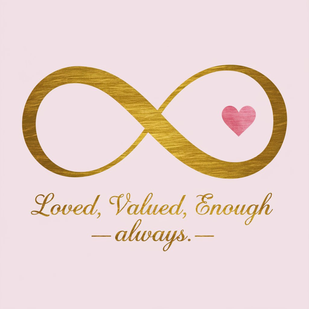 Loved, Valued, Enough - Always-: Interlocking Hearts Necklace - Symbol of Love, Connection, and Self-Care