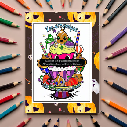 Magic of Mindfulness: Halloween Affirmations Coloring Fun for Children