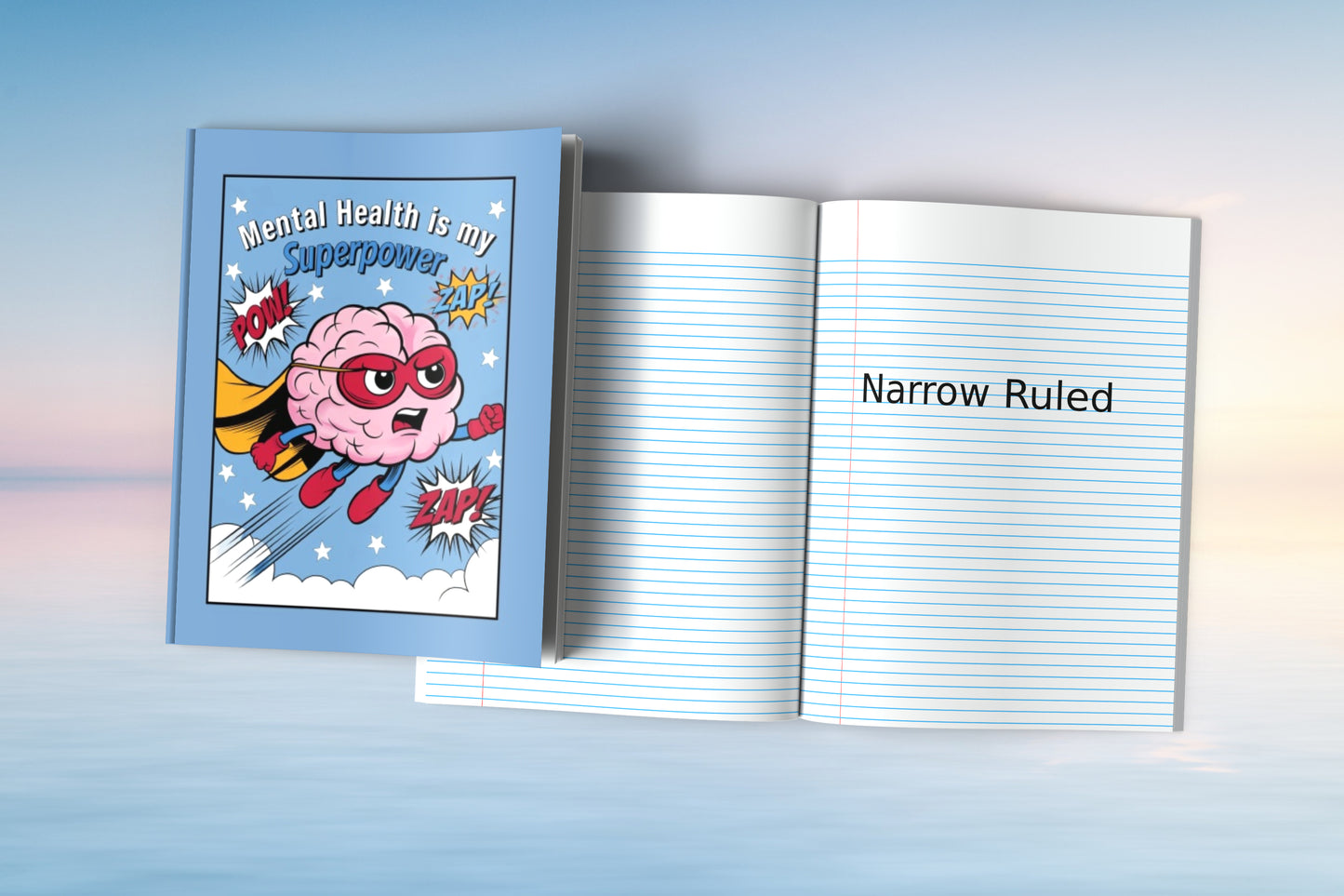 Mental Health Is My Superpower Composition Notebook for Journaling, Therapy, Self-Care, Anxiety, Mindfulness, Affirmations & Wellness Writing