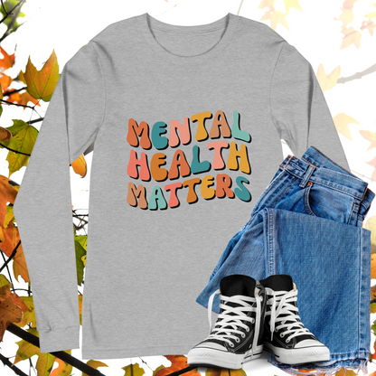 Mental Health Matters - Retro Long Sleeve Tee, Bella + Canvas