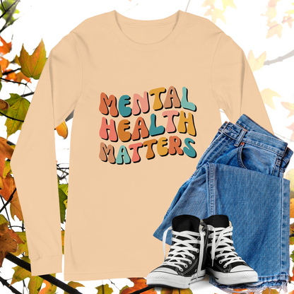 Mental Health Matters - Retro Long Sleeve Tee, Bella + Canvas