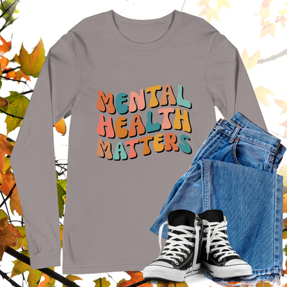 Mental Health Matters - Retro Long Sleeve Tee, Bella + Canvas