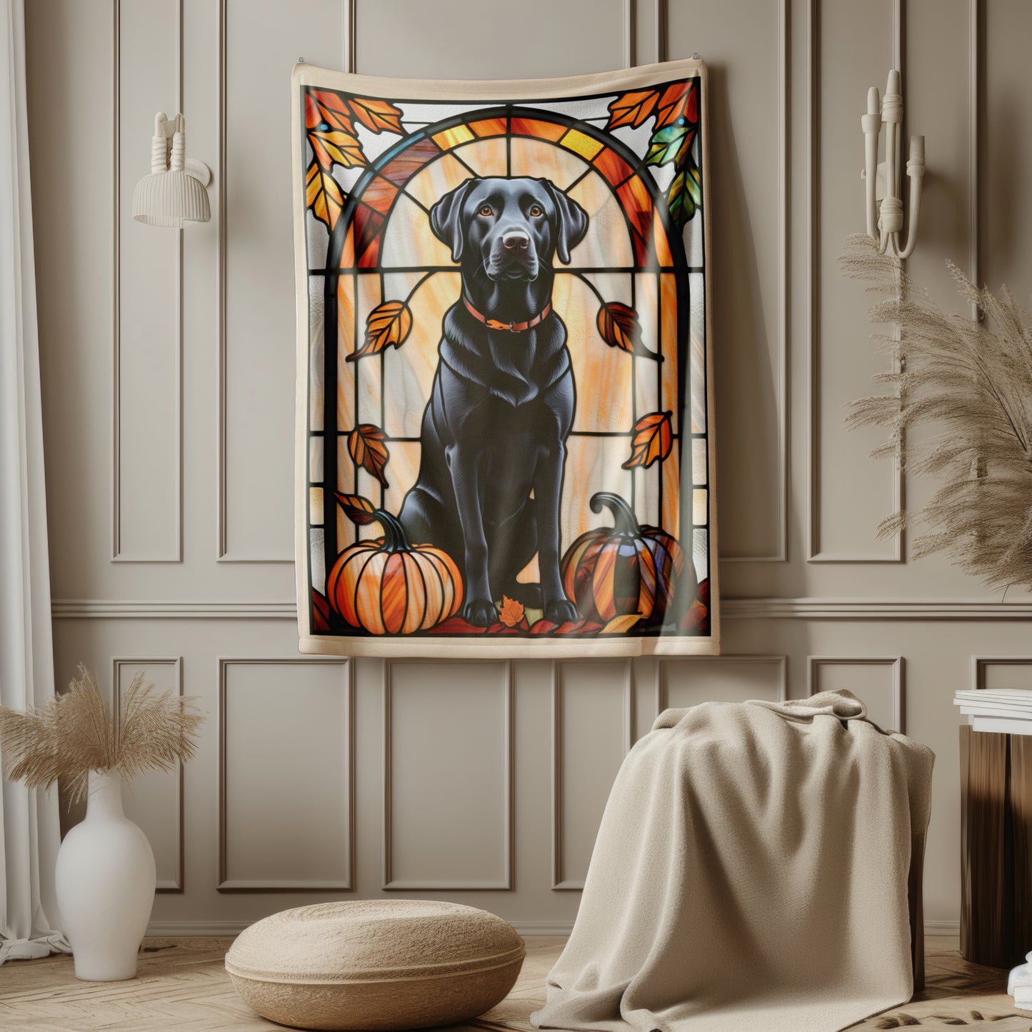 Black Labrador Dog Velveteen Plush Blanket - Pet Lover Gift, Black Labrador Pet Blanket, Dog Lover Gift